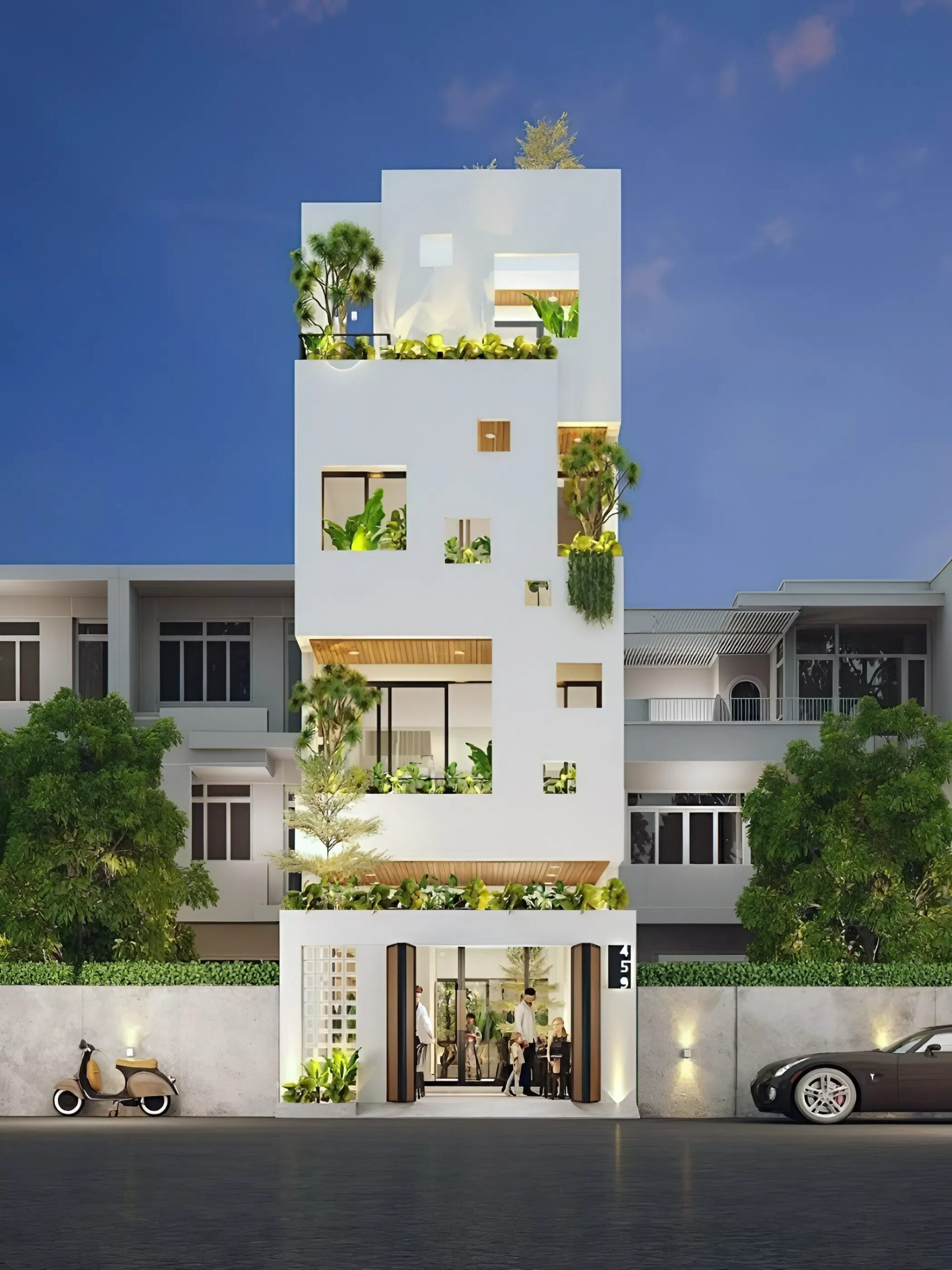 Mẫu nhà 4 tầng 4x16m sở hữu những nét đặc trưng thu hút (ảnh: sưu tầm)