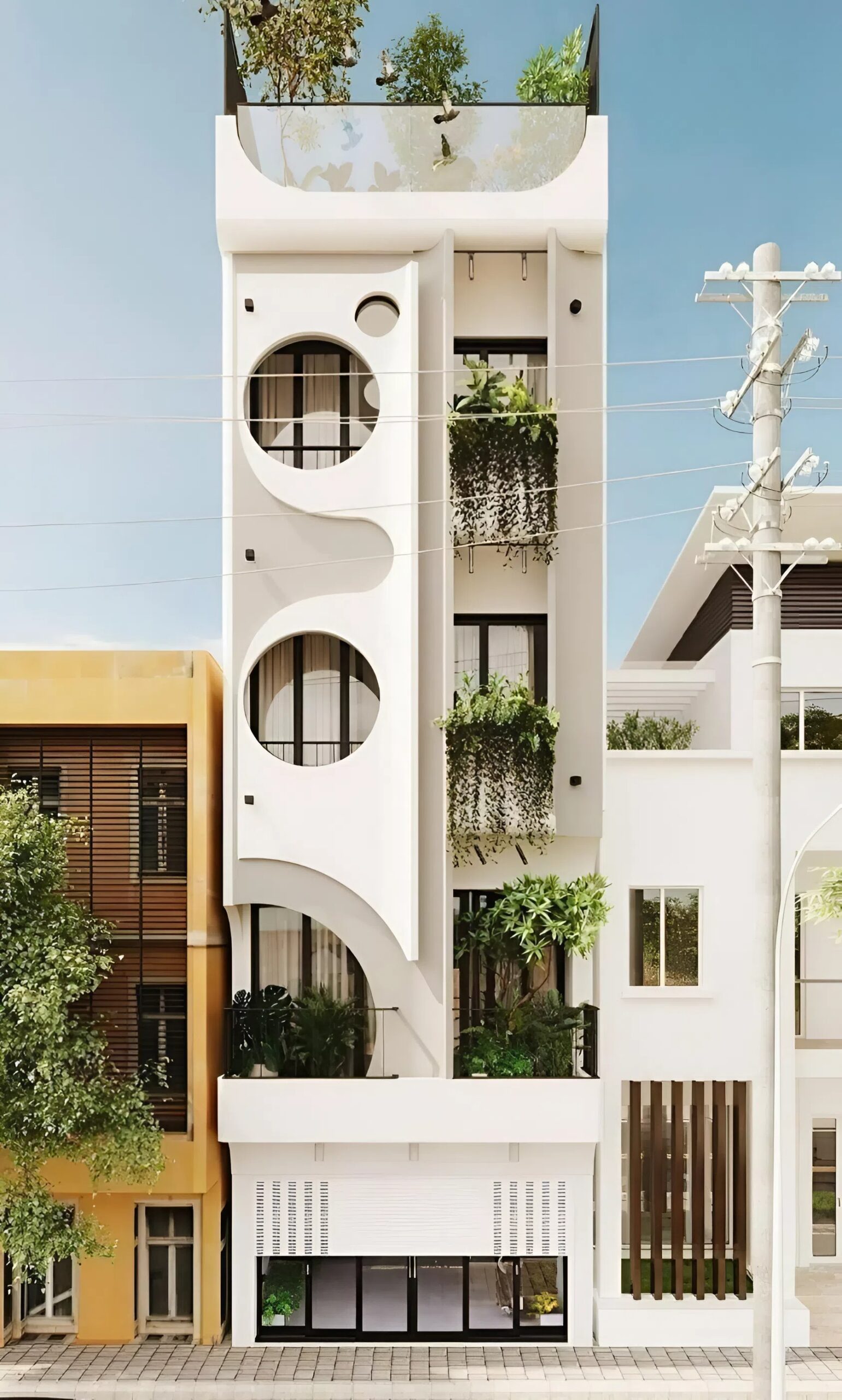 Mẫu nhà 4 tầng 4x16m sở hữu không gian xanh thoáng mát (ảnh: sưu tầm)