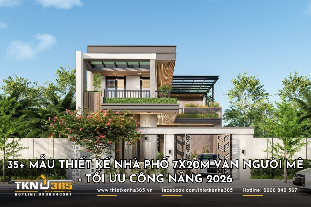 thiết kế nhà 7x20m đẹp