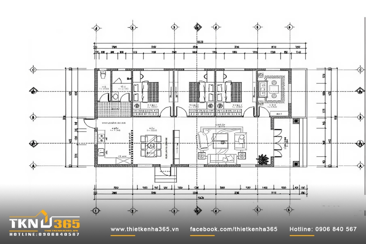 Bản vẽ chi tiết nh&agrave; cấp 4 đẹp giả ng&oacute;i