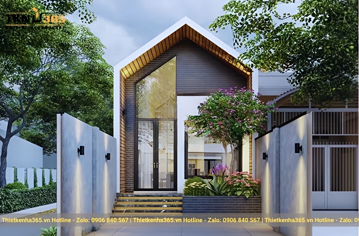 Mẫu thiết kế nhà cấp 4 diện tích 5x20, đầy đủ tiện nghi
