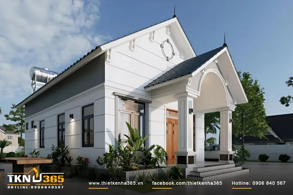 Mẫu nhà 1 tầng 100m2 đẹp tinh tế, đầy đủ tiện nghi