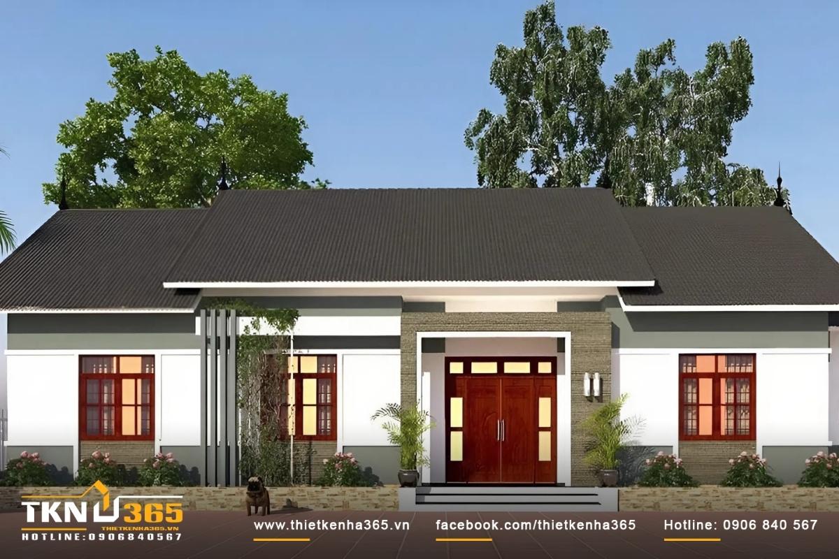 Mẫu thiết kế nh&agrave; cấp 4 đẹp n&ocirc;ng th&ocirc;n được nhiều người ưa chuộng