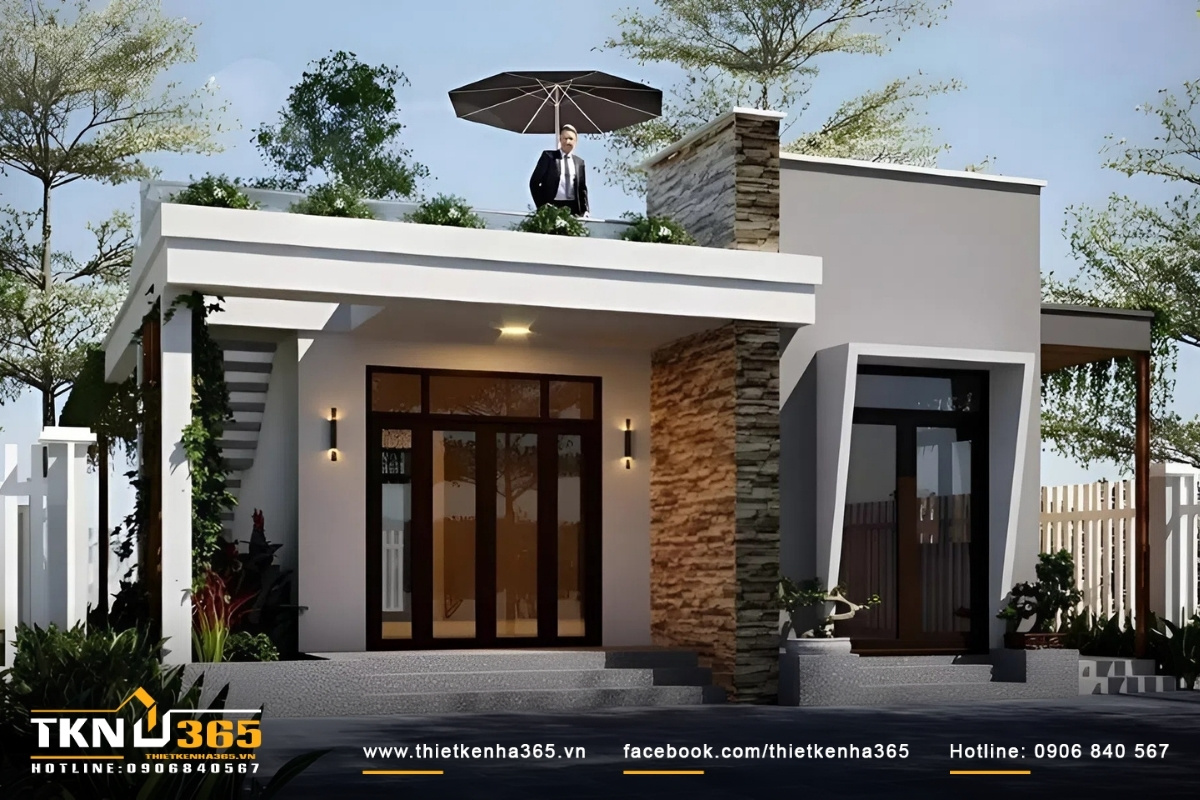 Mẫu thiết kế nh&agrave; cấp 4 m&aacute;i bằng hiện đại