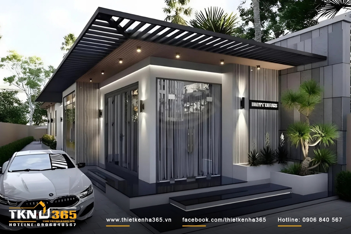 Căn nh&agrave; cấp 4 m&aacute;i bằng đẹp sang trọng