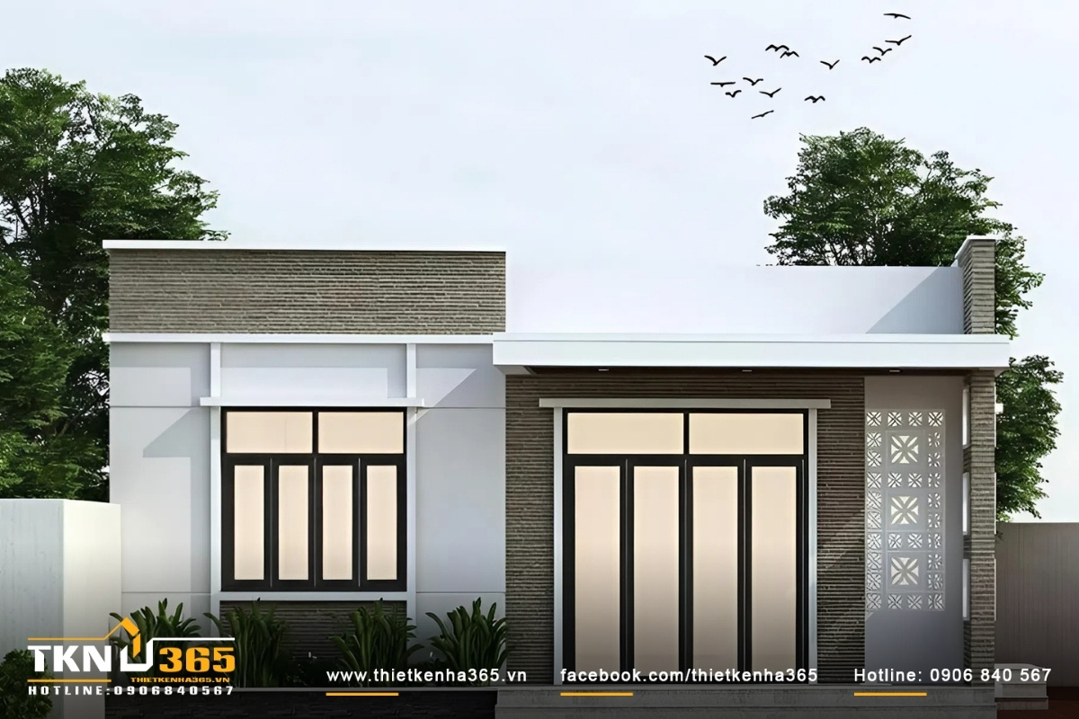 Mẫu thiết kế nh&agrave; cấp 4 m&aacute;i t&ocirc;n đơn giản