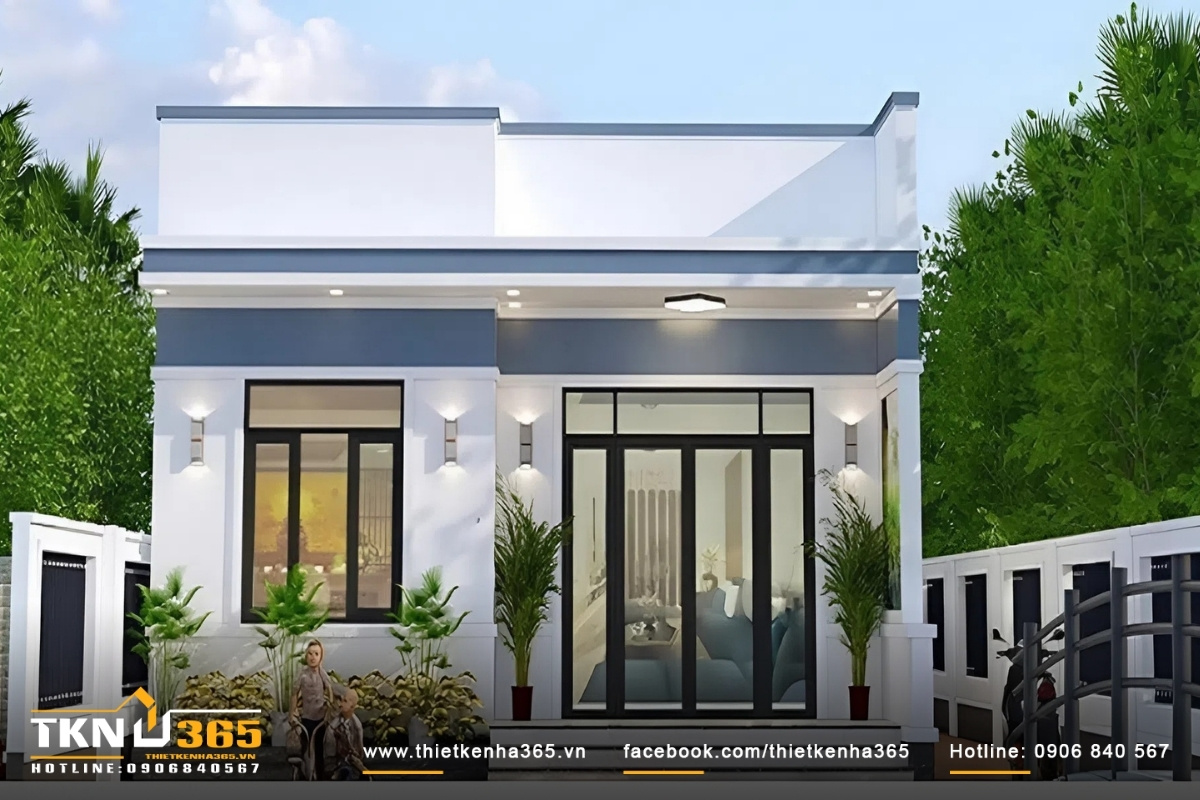 Ph&iacute;a mặt tiền nh&agrave; cấp 4 m&aacute;i t&ocirc;n hiện đại