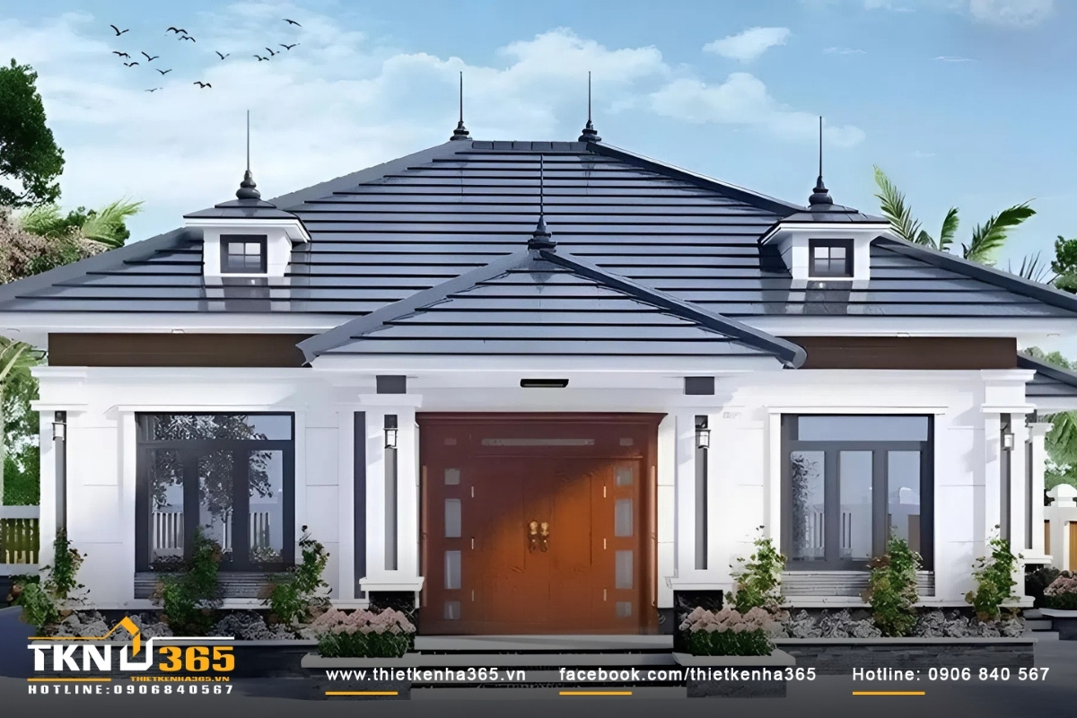 Mẫu nh&agrave; cấp 4 hiện đại 3 ph&ograve;ng ngủ ấn tượng