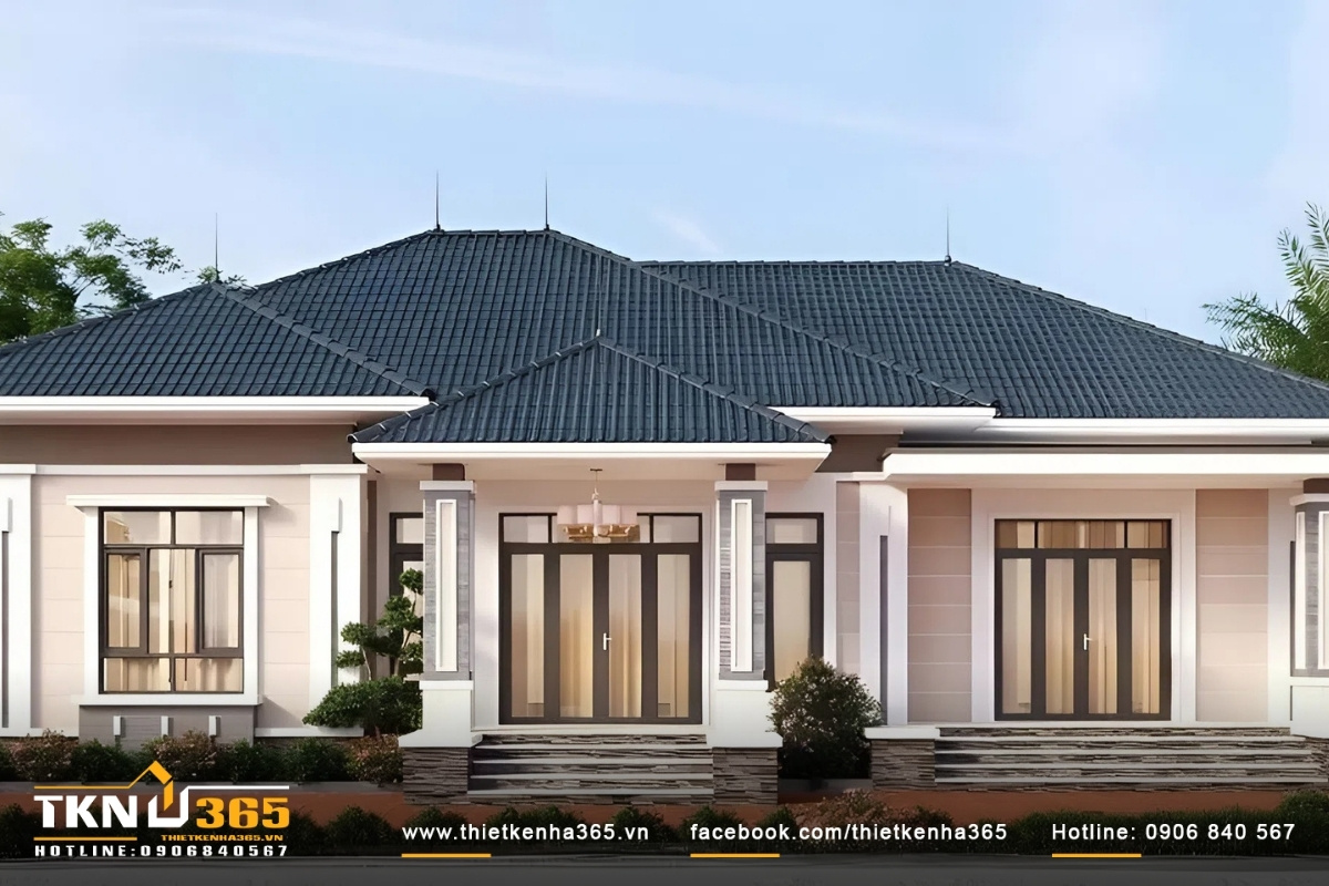 Mẫu nh&agrave; cấp 4 3 ph&ograve;ng ngủ đẹp, sang trọng