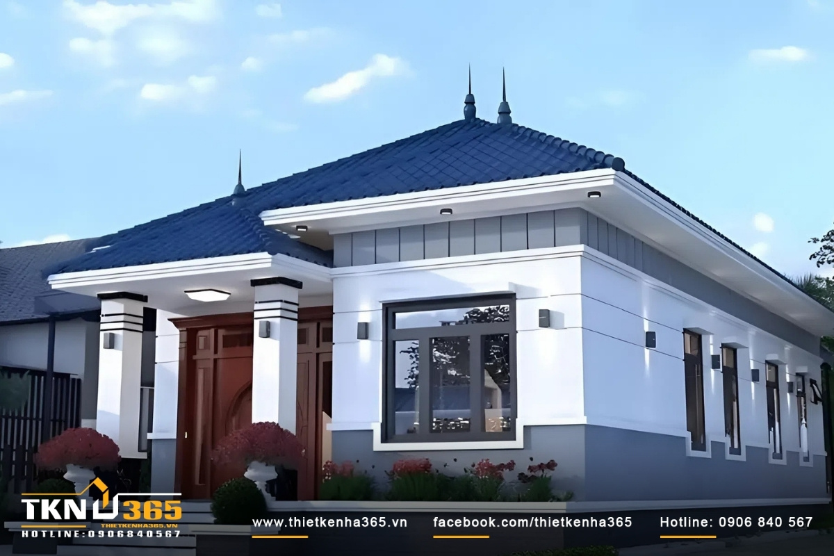 Mẫu nh&agrave; cấp 4 đẹp c&oacute; 4 ph&ograve;ng ngủ đầy đủ tiện nghi