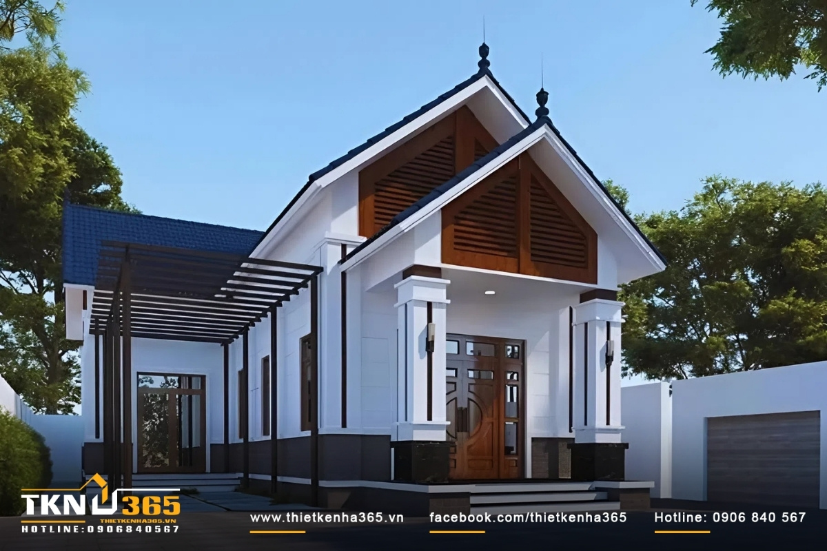 Mẫu nh&agrave; cấp 4 h&igrave;nh chữ L độc đ&aacute;o