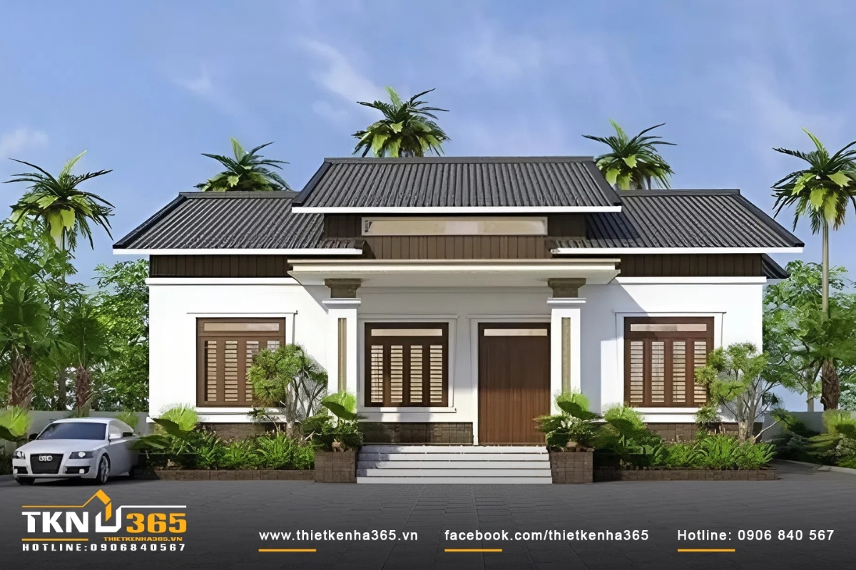 Mẫu thiết kế nh&agrave; cấp 4 đẹp n&ocirc;ng th&ocirc;n được nhiều người ưa chuộng