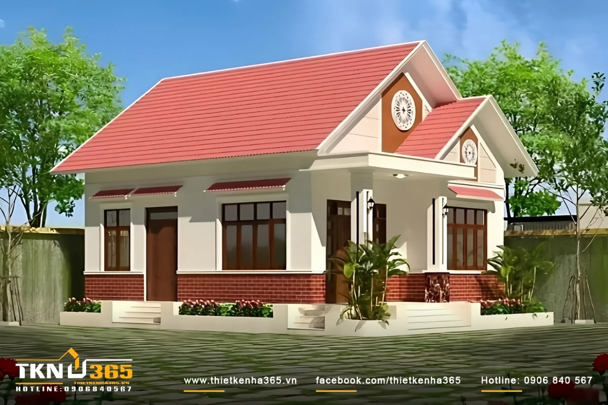 Mẫu thiết kế nh&agrave; cấp 4 n&ocirc;ng th&ocirc;n đẹp, đơn giản