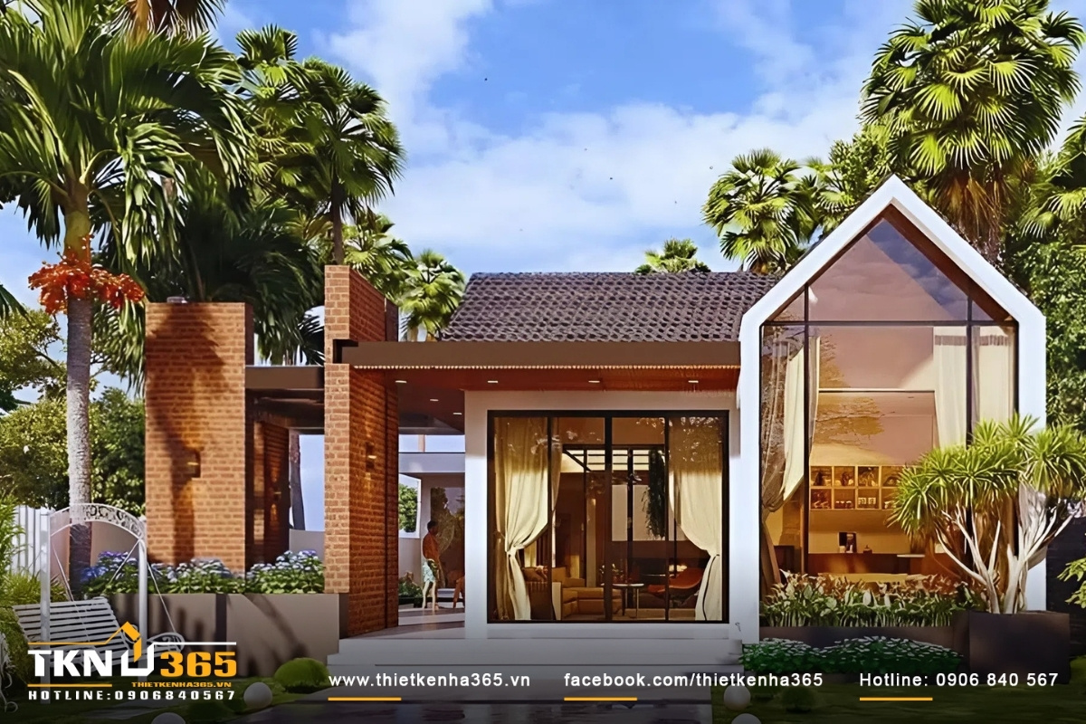 Mẫu thiết kế nh&agrave; cấp 4 đẹp độc lạ mang phong c&aacute;ch freestyle