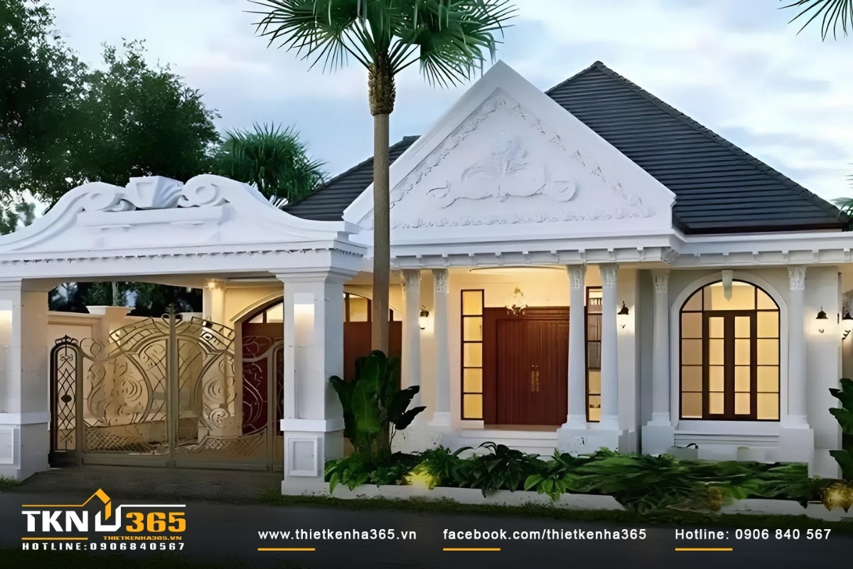 Mẫu thiết kế nh&agrave; đẹp cấp 4 kiểu Ch&acirc;u &Acirc;u