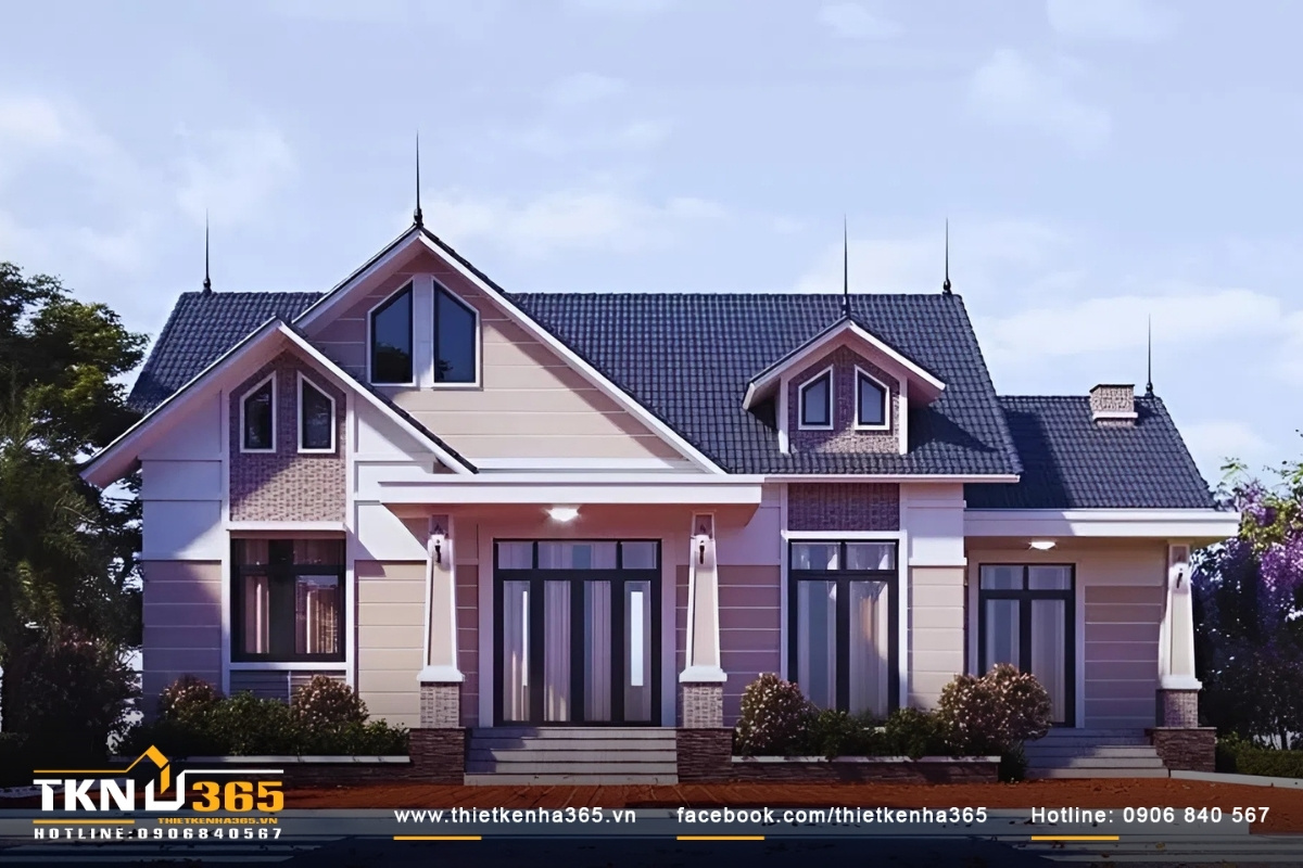 Mẫu thiết kế nh&agrave; đẹp cấp 4 kiểu Ch&acirc;u &Acirc;u đẹp độc đ&aacute;o