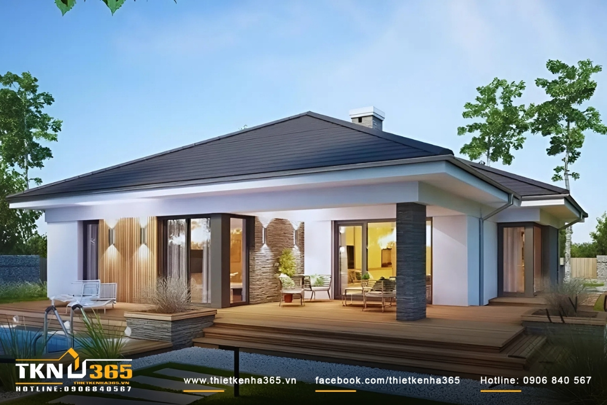 Mẫu thiết kế nh&agrave; đẹp cấp 4 kiểu Ch&acirc;u &Acirc;u mới lạ