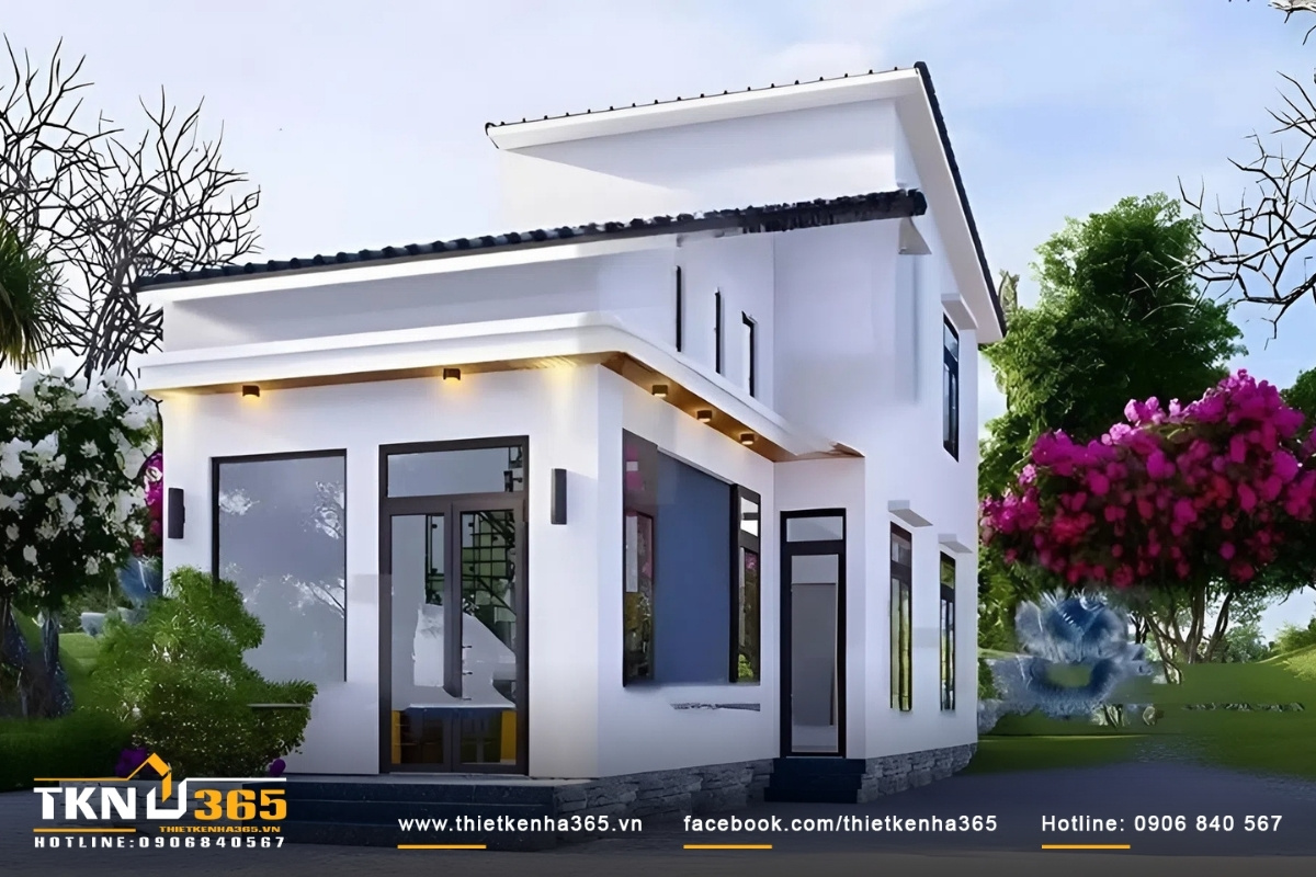 Mẫu thiết kế nh&agrave; đẹp cấp 4 diện t&iacute;ch 5x12m, hiện đại trẻ trung