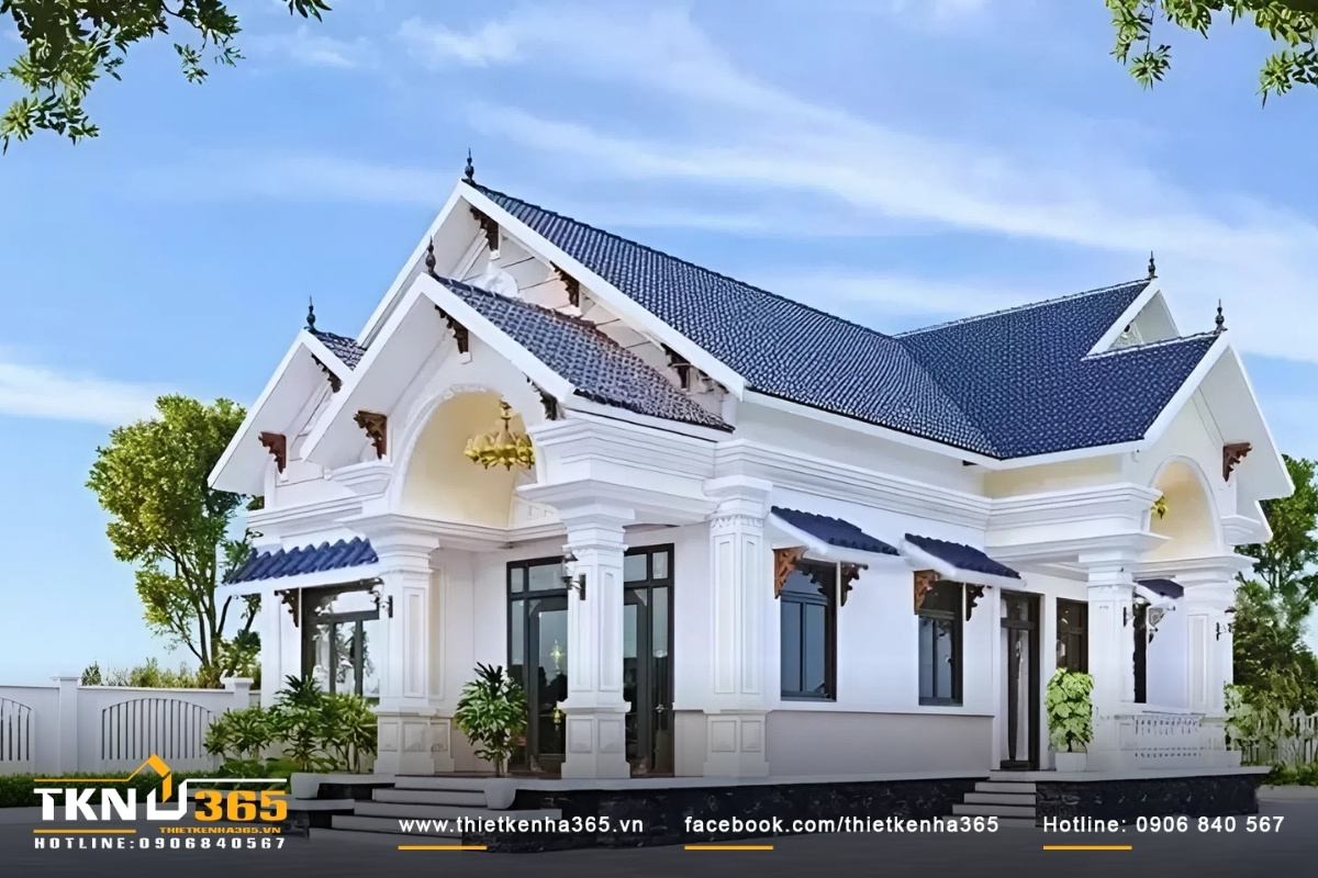 Mẫu thiết kế nh&agrave; đẹp cấp 4 diện t&iacute;ch 5x20 mặt tiền rộng r&atilde;i