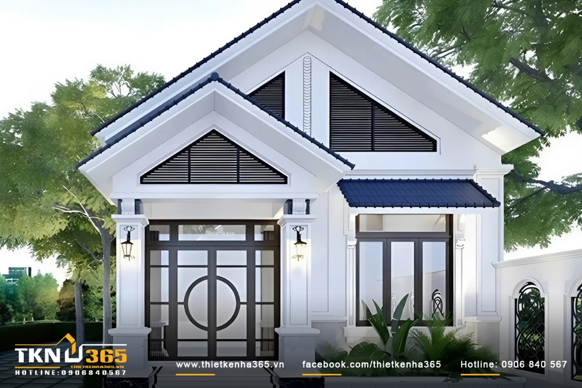 Mẫu thiết kế nh&agrave; cấp 4 diện t&iacute;ch 6x20m đẹp hiện đại