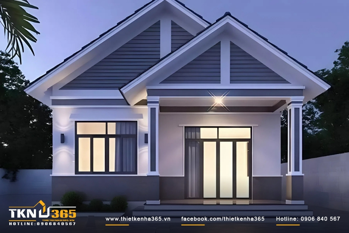 Mẫu nh&agrave; cấp 4 đẹp nhất hiện nay diện t&iacute;ch 6x20m