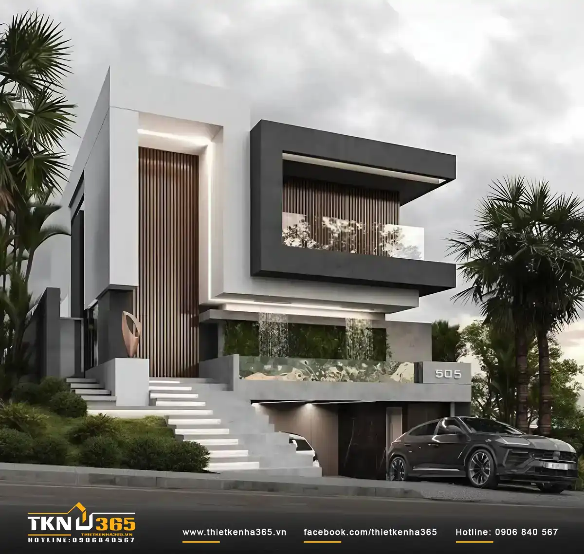 25+ Mẫu nhà có tầng bán hầm đẹp độc đáo nhất 2025 7 mau-nha-co-tang-ban-ham-2