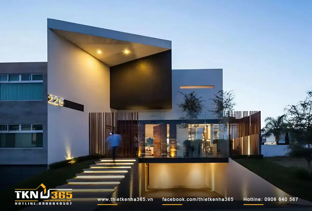 25+ Mẫu nhà có tầng bán hầm đẹp độc đáo nhất 2025 10 mau-nha-co-tang-ban-ham-8