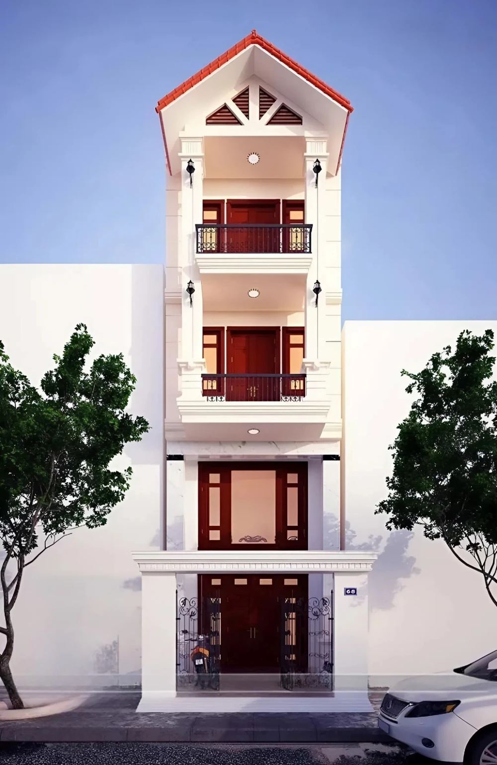 Mẫu nh&agrave; hẹp ngang 3m mặt bằng độc lạ