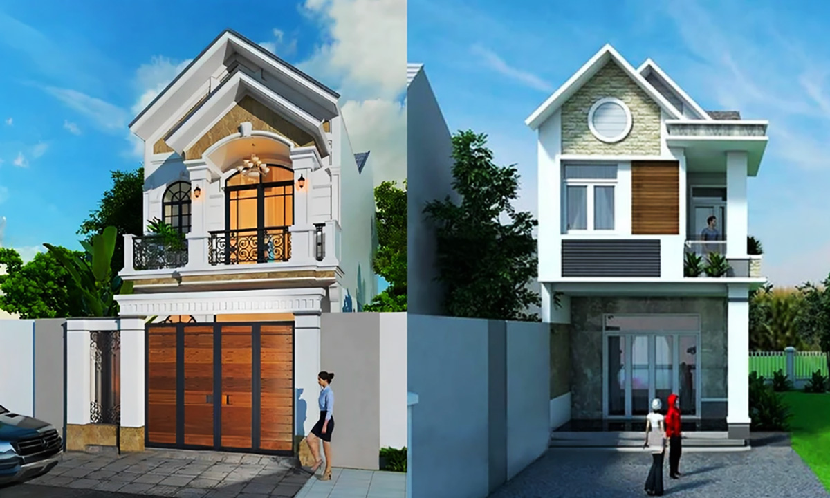 Mẫu nhà kiểu 2 tầng có mái tôn diện tích nhỏ Mẫu nhà kiểu 2 tầng có mái tôn diện tích nhỏ