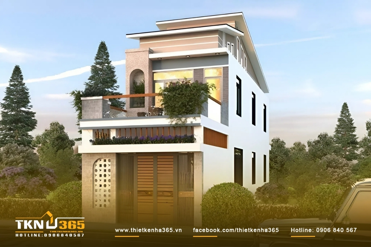 Mẫu nhà mặt tiền 6m thiết kế đẹp, hiện đại