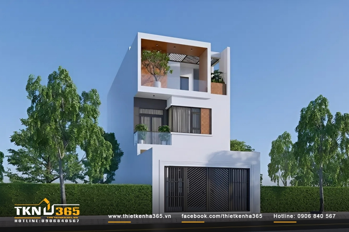 Mặt tiền nh&agrave; phố 6m được thiết kế ấn tượng