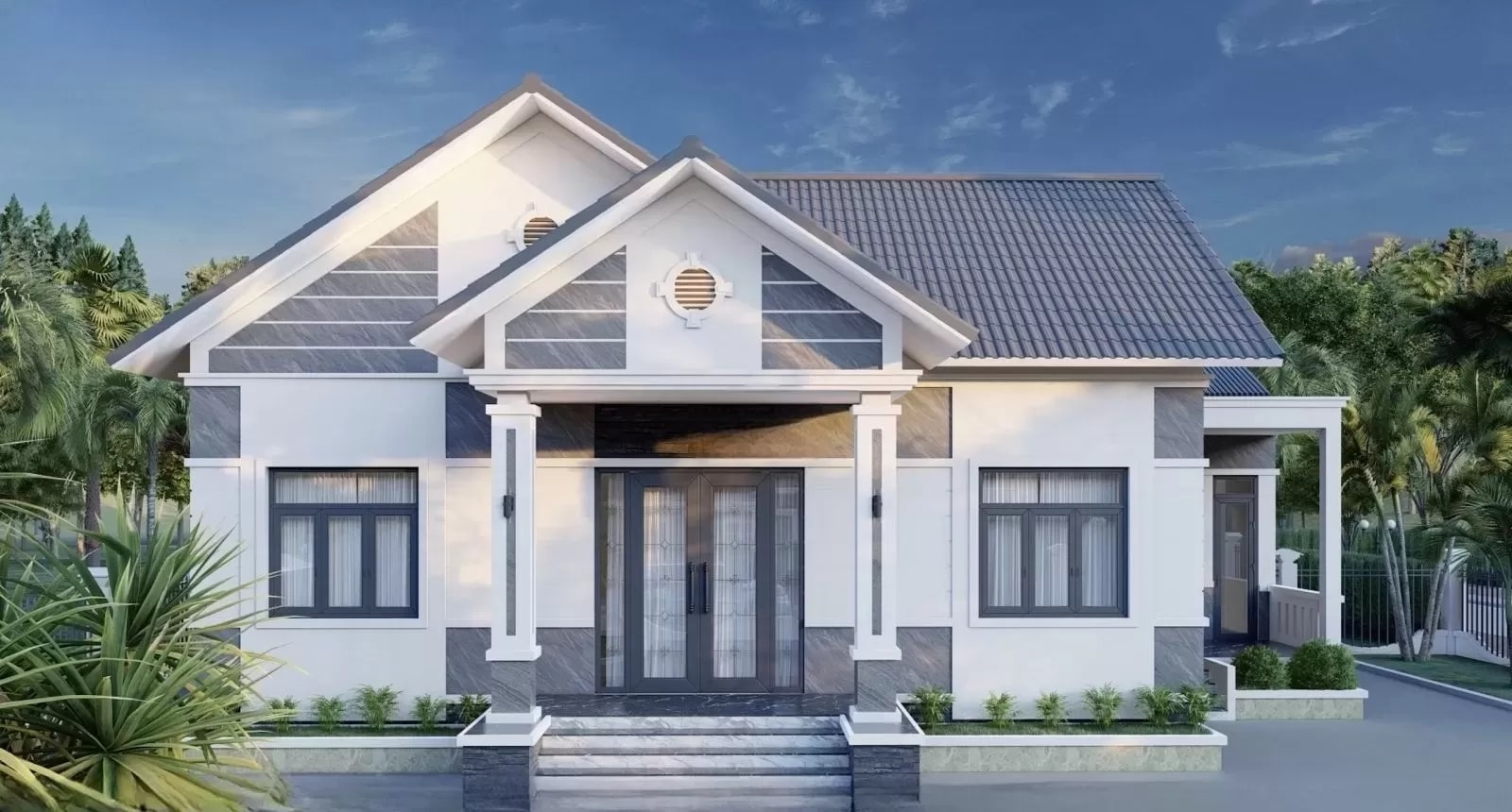 Thiết kế nhà ngang 10m sâu 5m phổ biến hiện nay