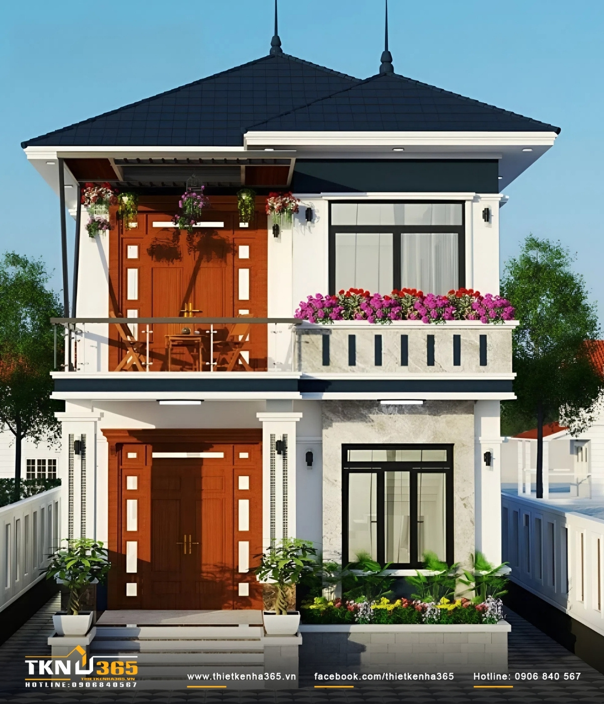 Mẫu nh&agrave; rộng 7m d&agrave;i 13m m&aacute;i th&aacute;i