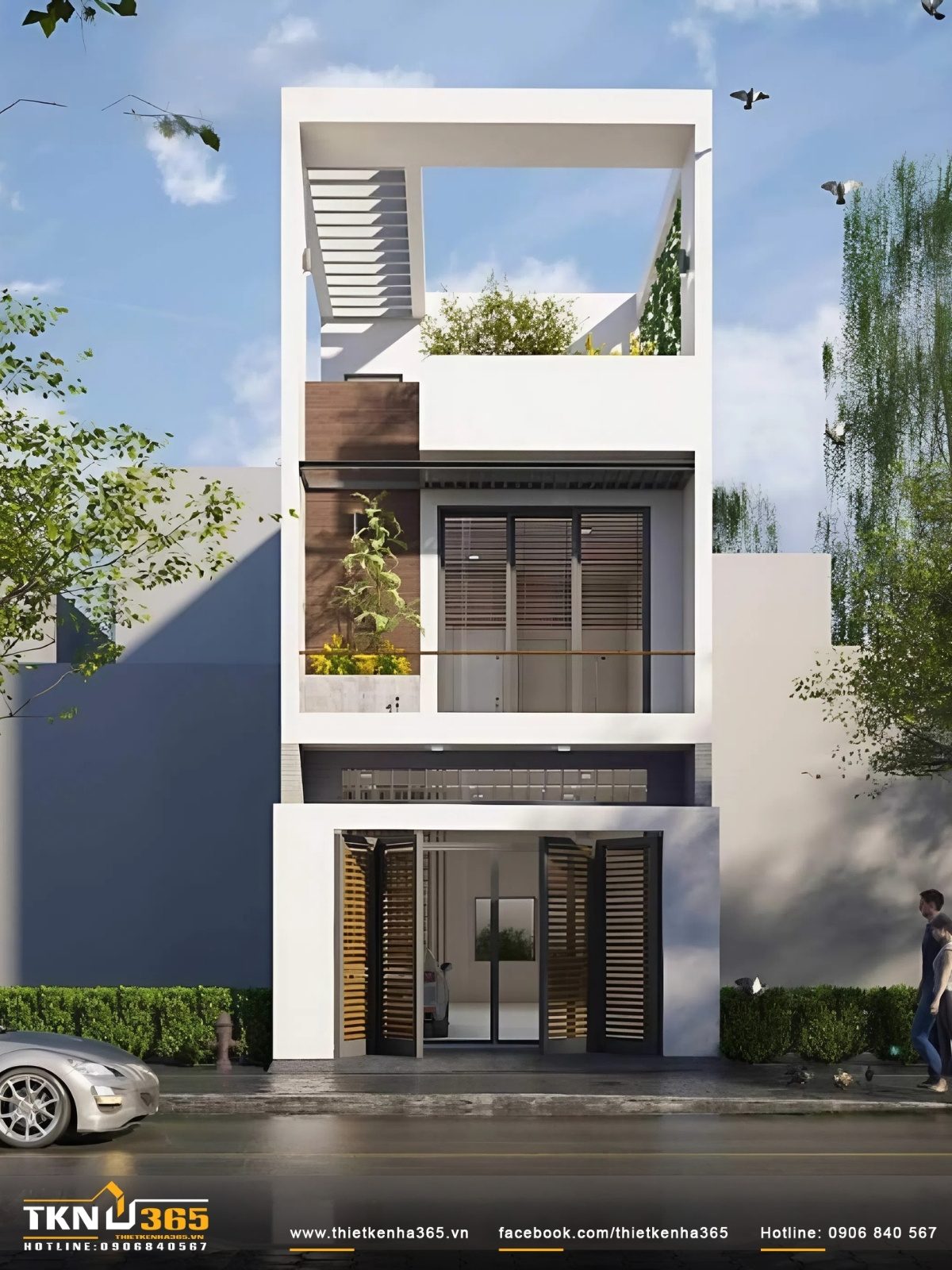 Mẫu nh&agrave; 7x13 kết hợp kh&ocirc;ng gian xanh