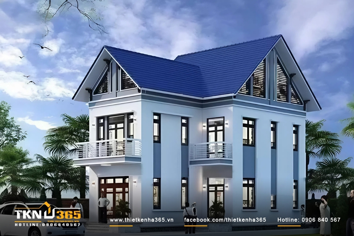 Thiết kế nh&agrave; 7x13 2 tầng đẹp hiện đại