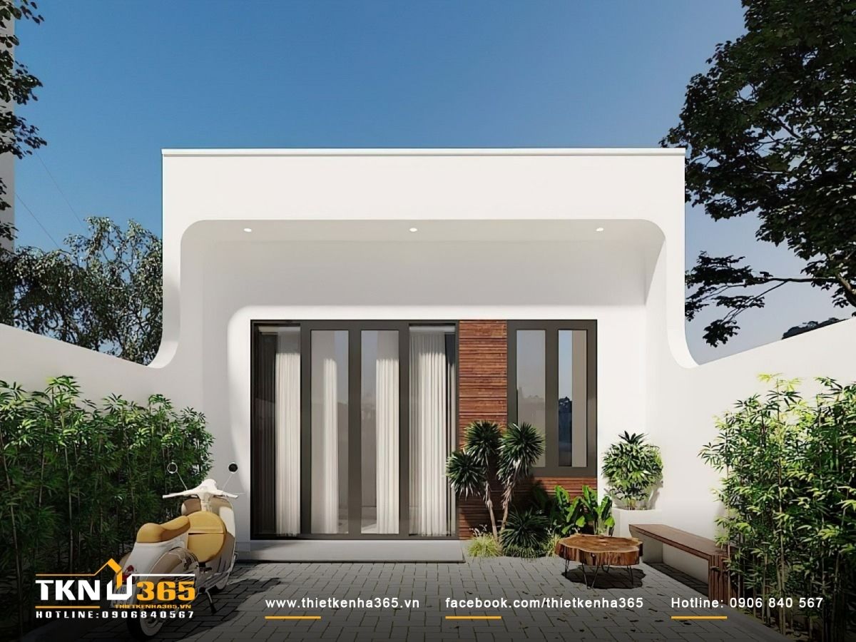 Thiết kế nh&agrave; 1 tầng 5x15m với phong c&aacute;ch tối giản