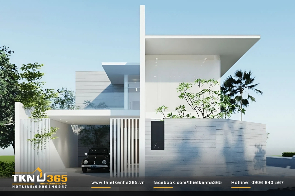 Mẫu nhà ống 2 tầng 2 mặt tiền thiết kế không gian mở hoàn toàn