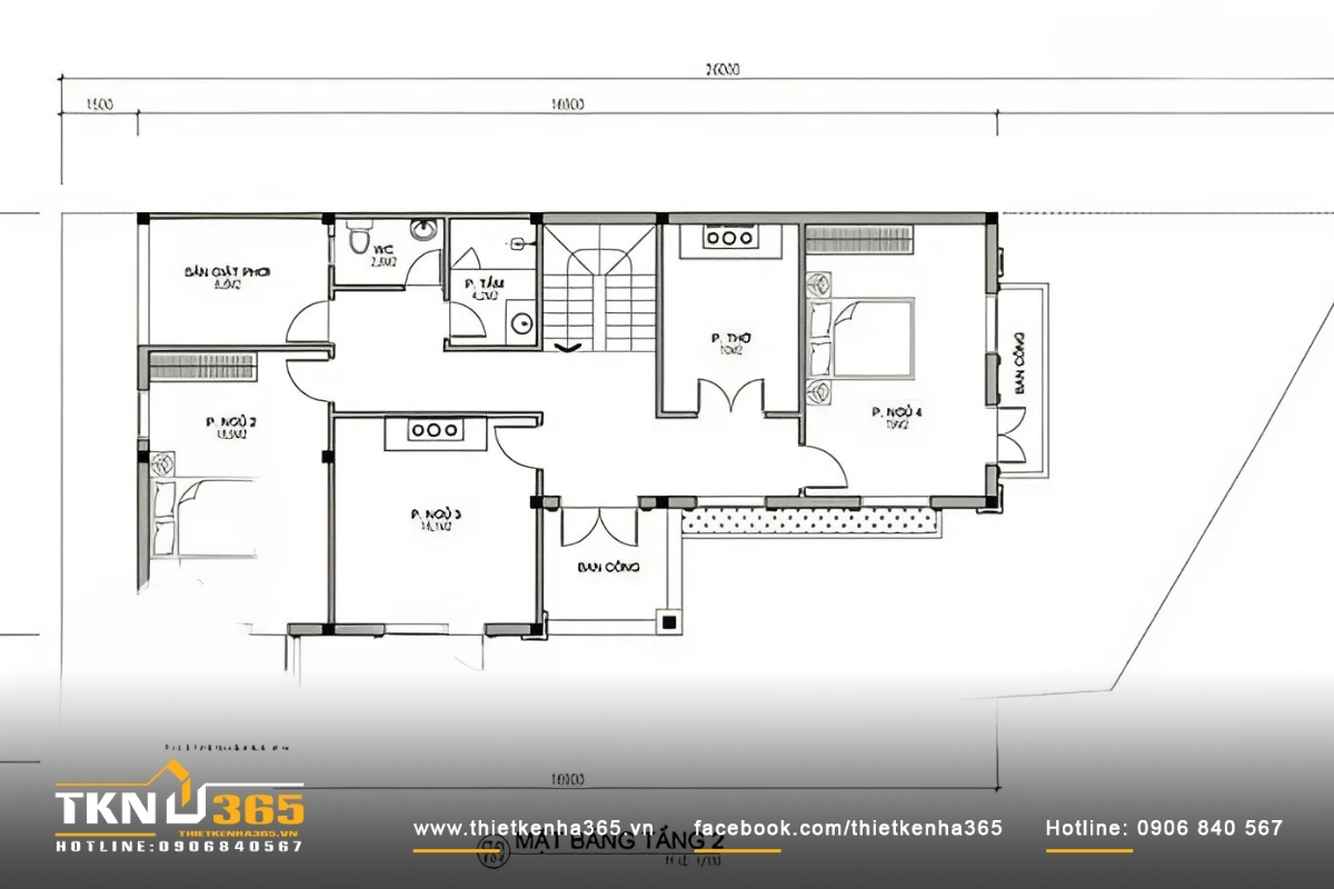Bản vẽ tầng 2 nhà 2 mặt tiền kinh doanh trên đất nền bị xéo