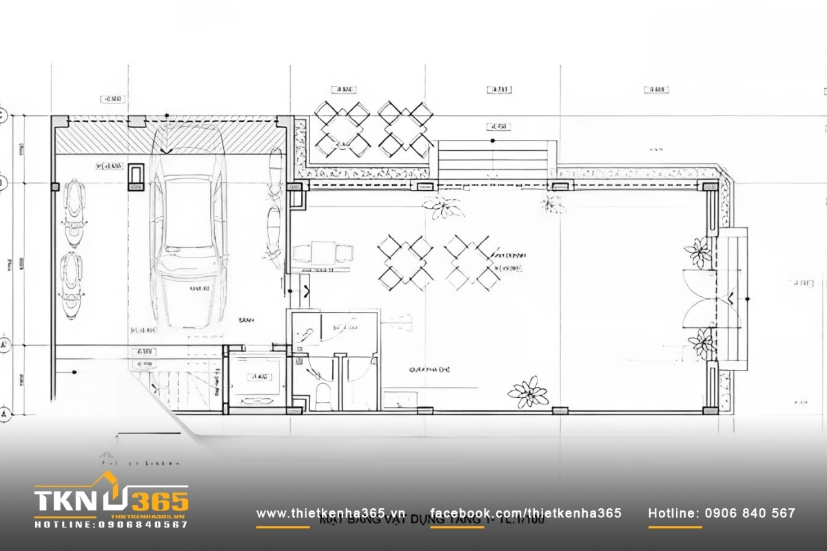 Mặt bằng tầng 2 nhà 4 tầng 2 mặt tiền kinh doanh