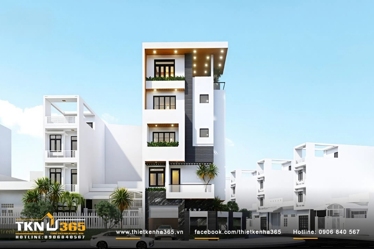 Mẫu nhà 2 mặt tiền kinh doanh thiết kế đơn giản