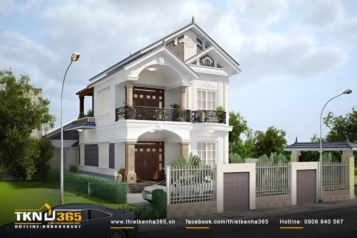 Mẫu thiết kế nhà 2 tầng 100m2 đẹp nguy nga và sang trọng