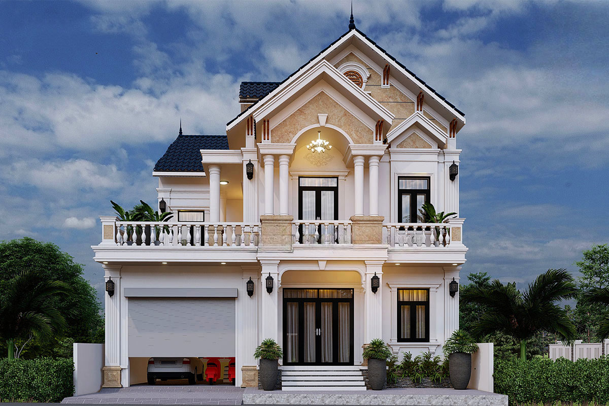 Mẫu nhà 2 tầng 3 phòng ngủ 6x15 với thiết kế khá cổ điển Mẫu nhà 2 tầng 3 phòng ngủ 6x15 với thiết kế khá cổ điển