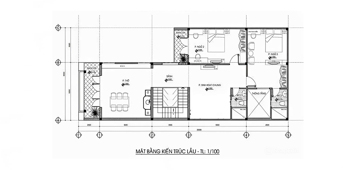 Bản vẽ mẫu thiết kế nhà 2 tầng 6x15 chữ L - Mặt cắt tầng 1 Bản vẽ mẫu thiết kế nhà 2 tầng 6x15 chữ L - Mặt cắt tầng 1