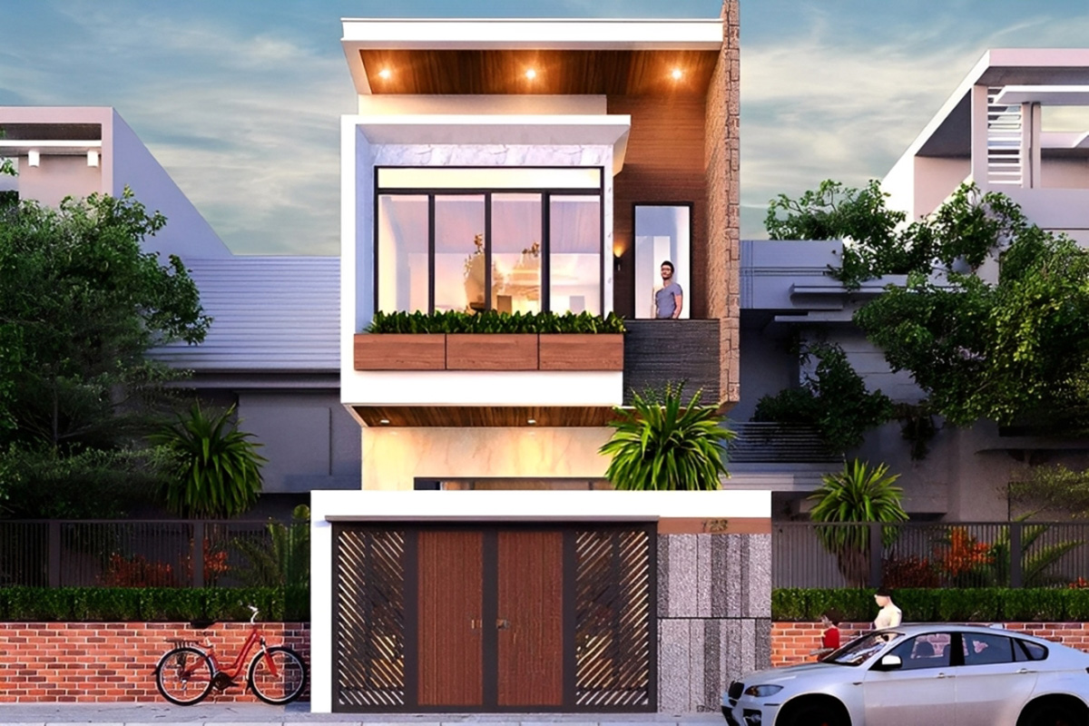 Ban công của ngôi nhà 6x15 2 tầng được trồng cây xanh tươi mát Ban công của ngôi nhà 6x15 2 tầng được trồng cây xanh tươi mát