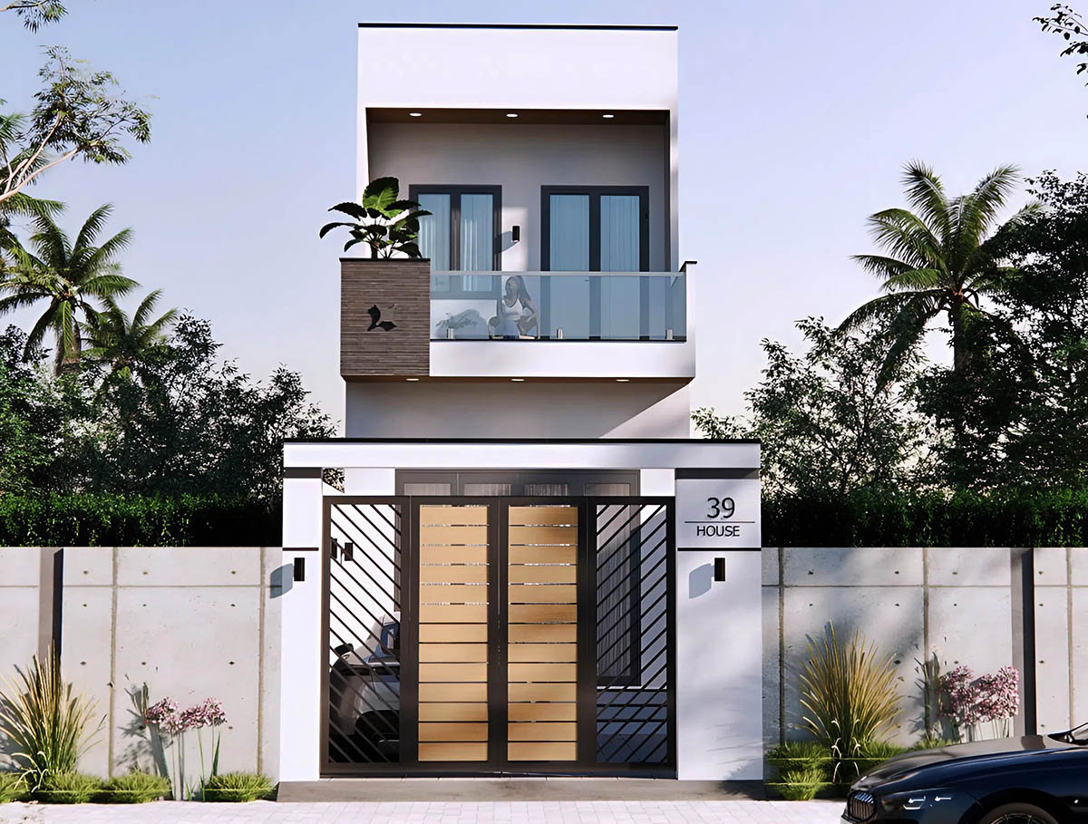 Mẫu nhà 2 tầng mái bằng diện tích 6x15 Mẫu nhà 2 tầng mái bằng diện tích 6x15