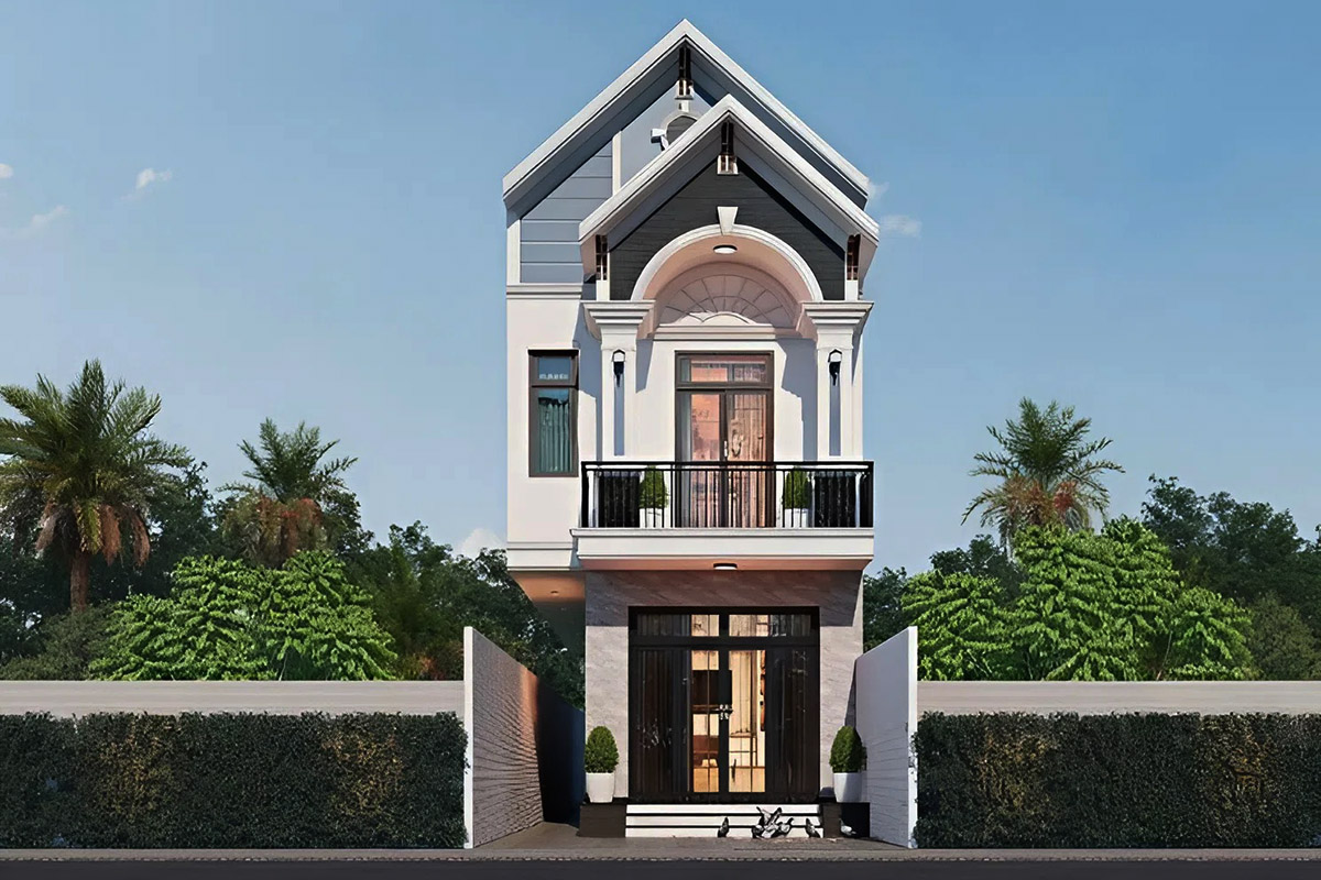 Mặt tiền một ngôi nhà mái Thái được nhiều người yêu thích Mặt tiền một ngôi nhà mái Thái được nhiều người yêu thích