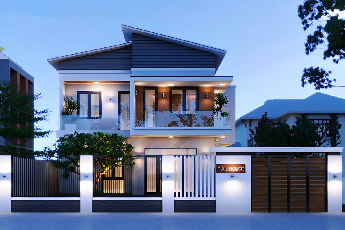 Một ngôi nhà mái lệch độc đáo đặc biệt trong khu phố Một ngôi nhà mái lệch độc đáo đặc biệt trong khu phố