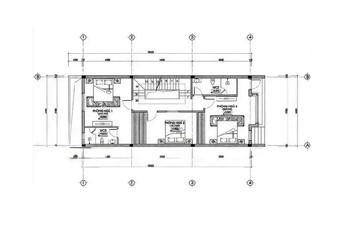 Bản vẽ thiết kê nhà 2 tầng 6x15 hiện đại - Mặt bằng tầng 2 Bản vẽ thiết kê nhà 2 tầng 6x15 hiện đại - Mặt bằng tầng 2