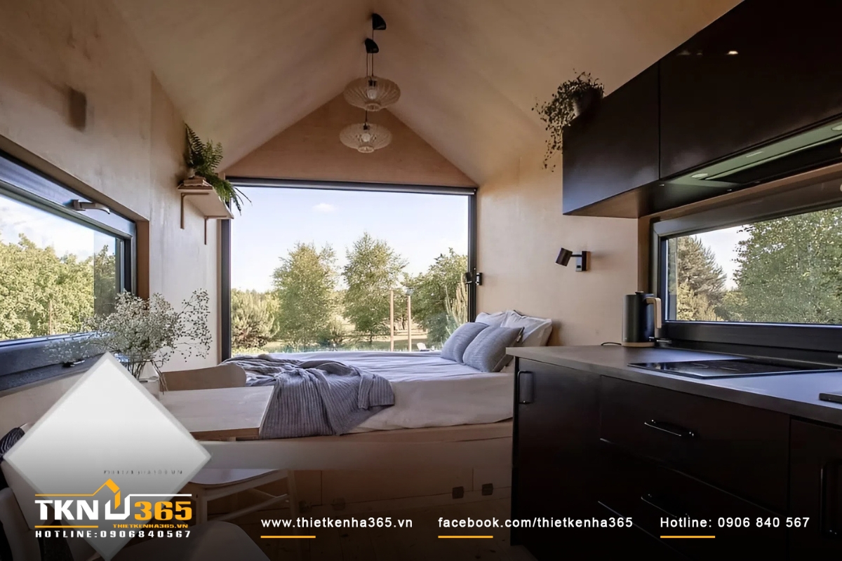 Mẫu nhà nhỏ 15m2 phong cách châu Âu