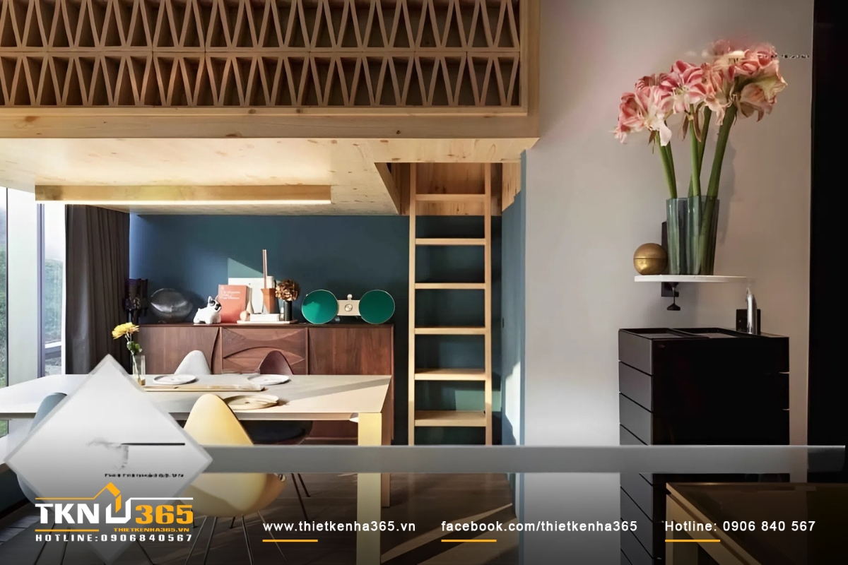 Mẫu nhà 15m2 sang trọng với nội thất gỗ